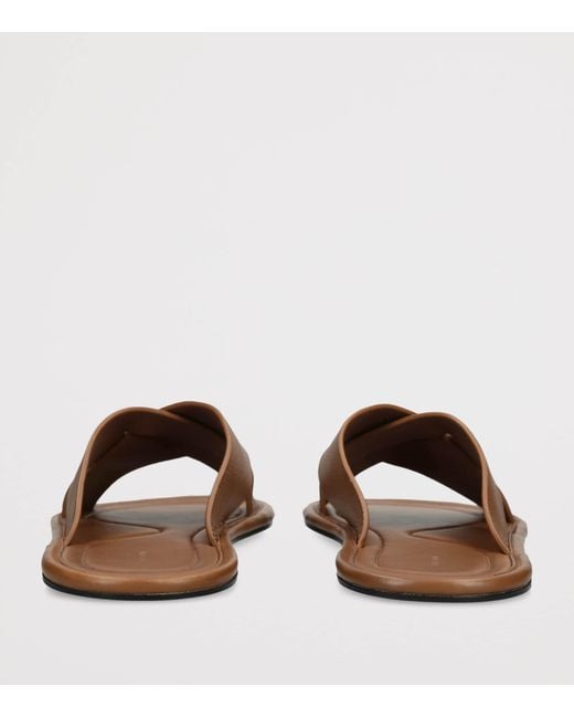 The Row Brown Malick Leather Sandals