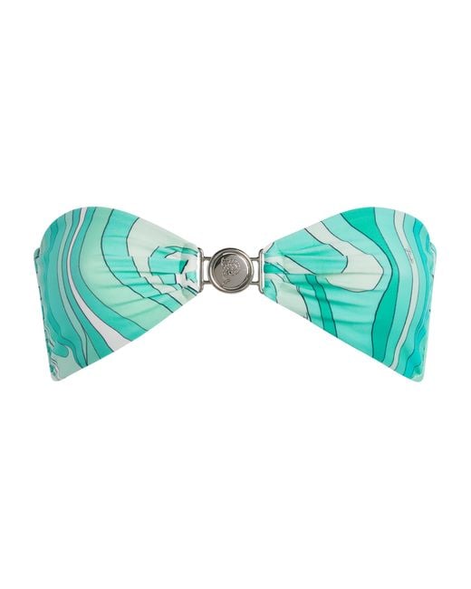 Emilio Pucci Green Marmo Bandeau Bikini Top