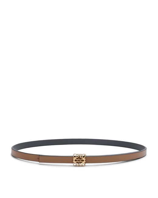 Loewe White Leather Reversible Bombe Anagram Belt