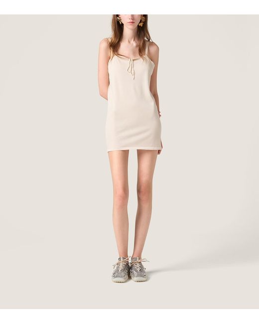 Miu Miu Natural Silk Slip Mini Dress