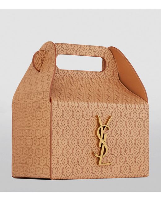Saint Laurent Brown Embossed Take-Away Box Bag