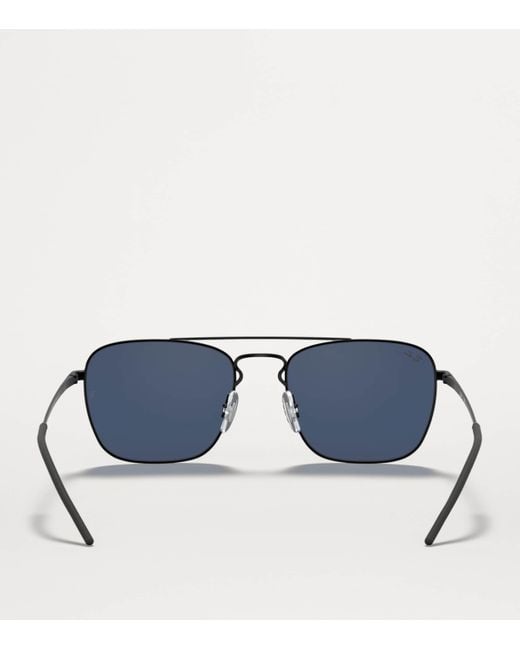Ray-Ban Blue Metal Square Sunglasses for men