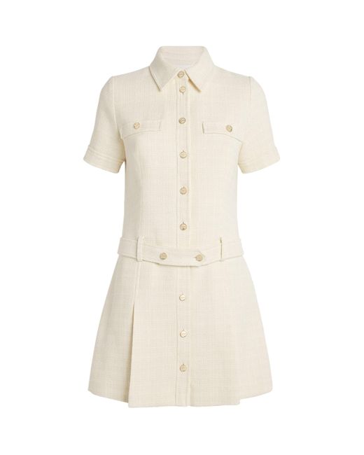 Sandro Natural Pleated Mini Dress