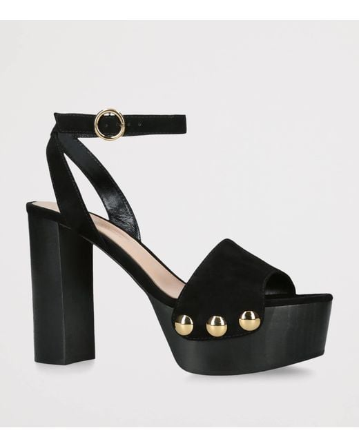 Gianvito Rossi Black Suede Ardéa Platform Sandals 70