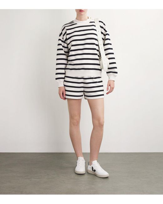 FRAME White Cotton Striped Sweatshirt