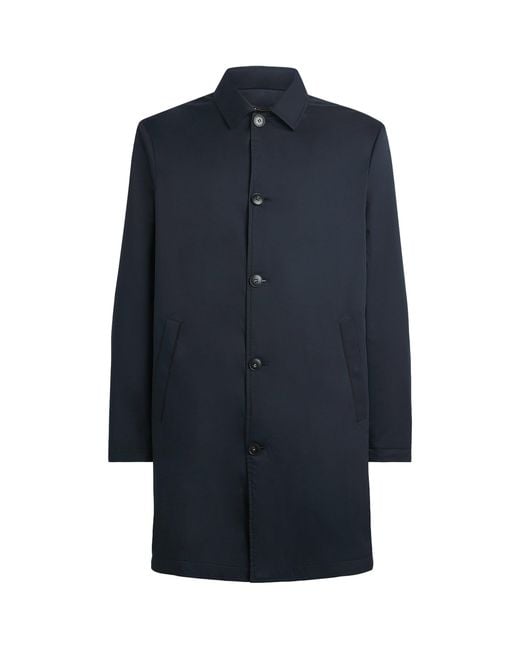 Canali Blue Technical Car Coat for men