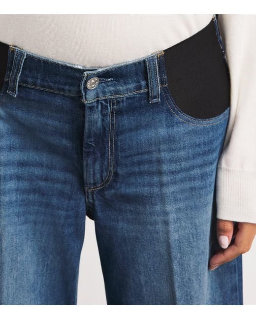 PAIGE Blue Sasha Wide-Leg Maternity Jeans