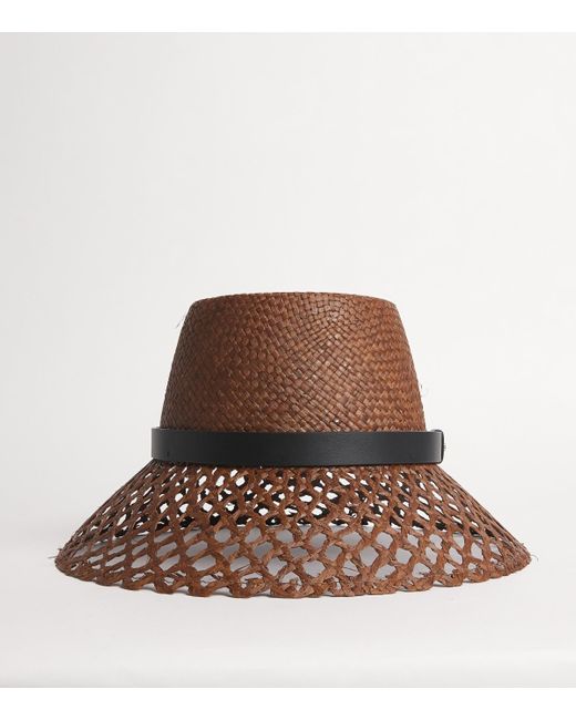 Weekend by Maxmara Brown Perforated Raffia Hat