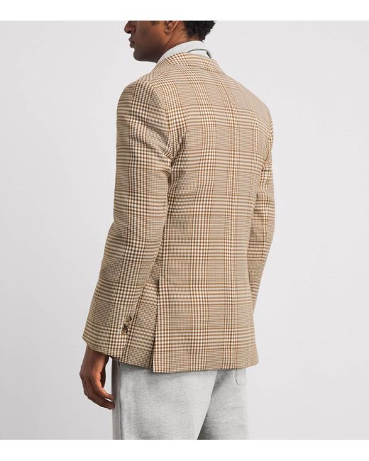 AMI Brown Wool Check Blazer for men