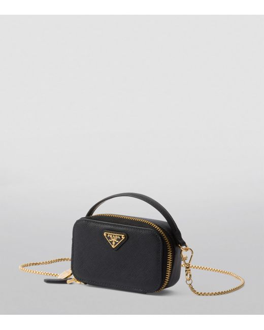 Prada logo plaque mini pouch sale