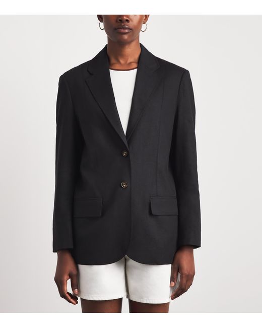 ME+EM Blue Linen-Blend Icon Blazer
