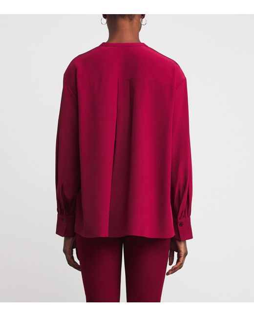 Joseph Red Silk Blondel Blouse