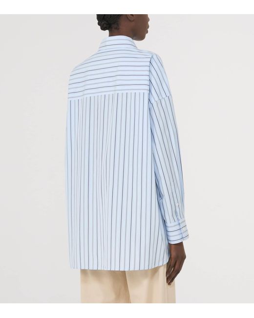 Weekend by Maxmara Blue Cotton Striped Oversized Shirt