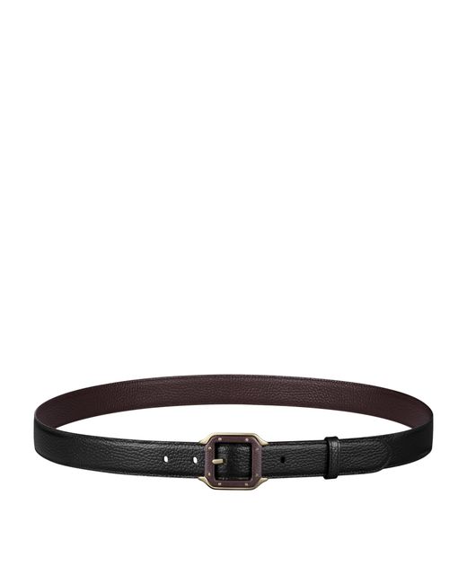 Cartier Black Leather Reversible Santos De Belt for men
