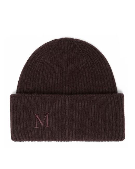 Max Mara Brown Cashmere Monogram Beanie