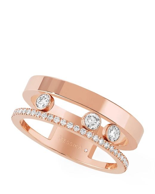 Messika Pink Gold And Diamond Move Romane Ring