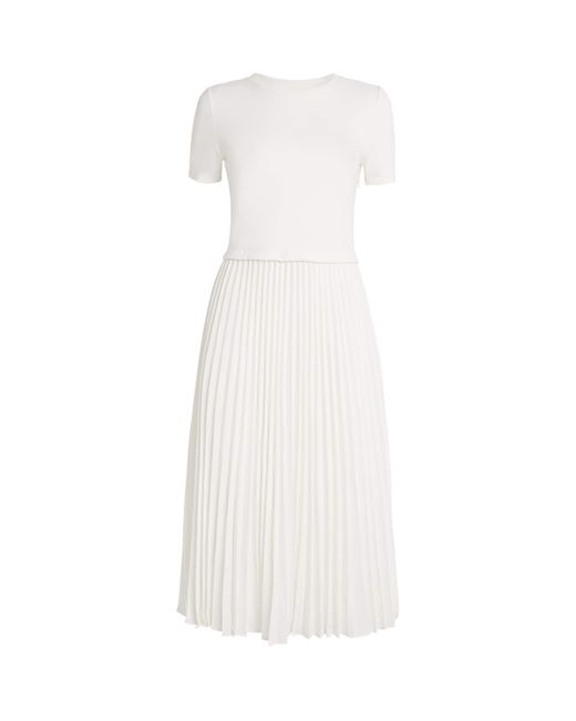 Claudie Pierlot White Cotton-Blend Pleated Dress