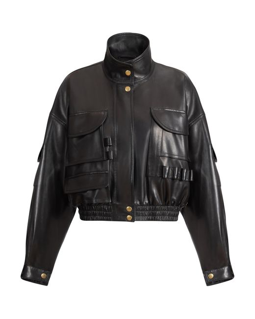 Balmain Black Lambskin Bomber Jacket
