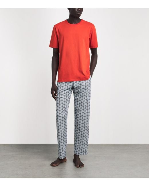 Hanro Blue Cotton Night & Day Lounge Trousers for men