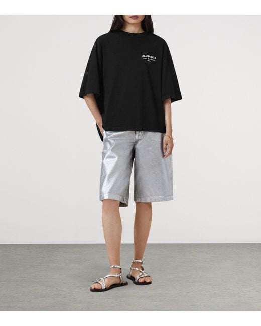 AllSaints Black Organic Cotton Under Amelie T-Shirt