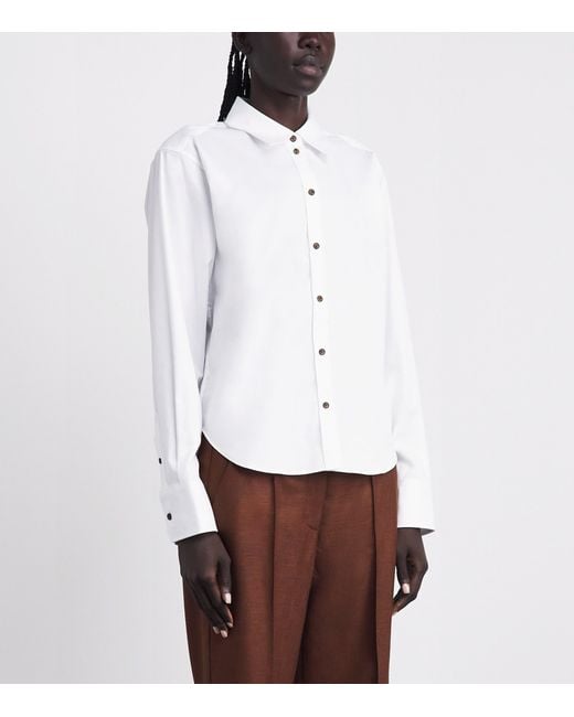 ME+EM White Cotton-Blend Perfectly Proportioned Shirt