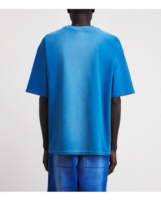 Amiri Blue Cotton Arts District T-Shirt for men