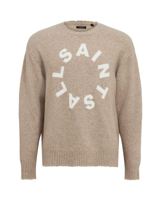 AllSaints Natural Wool-blend Taigo Sweater for men