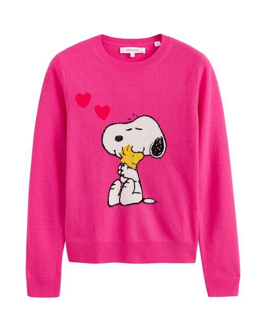 Chinti & Parker X Peanuts Wool-cashmere Snoopy Sweater in Pink | Lyst Canada