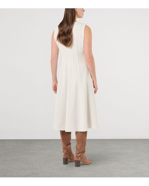Marina Rinaldi White Panelled A-Line Midi Dress