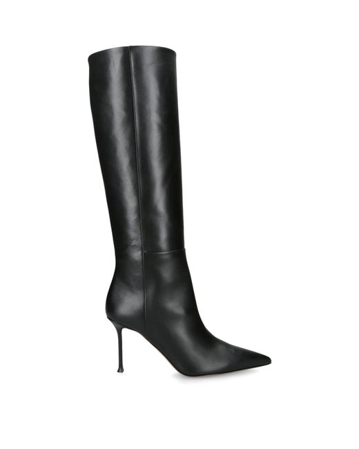 Aquazzura Black Leather Harper Boots 85