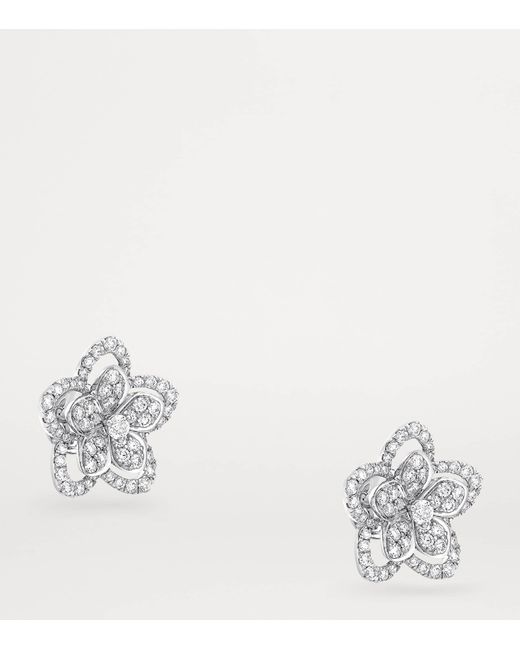 Graff Metallic And Diamond Wild Flower Stud Earrings