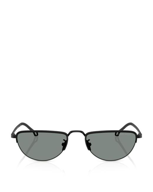 Giorgio Armani Black Steel Butterfly Sunglasses for men