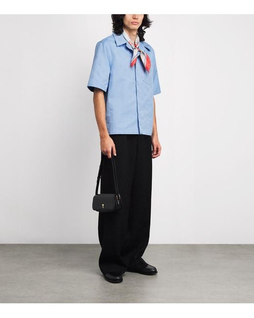 Casablanca Blue Cotton Monogram Shirt for men