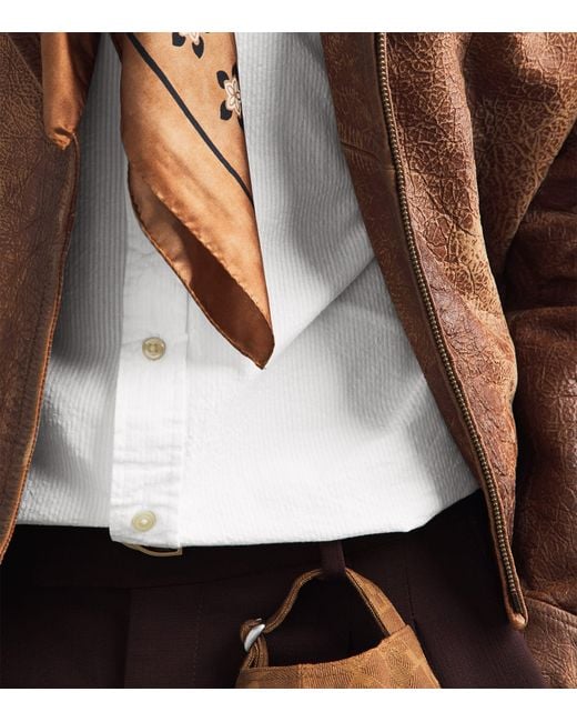 Polo Ralph Lauren White Seersucker Cotton Custom Fit Shirt for men