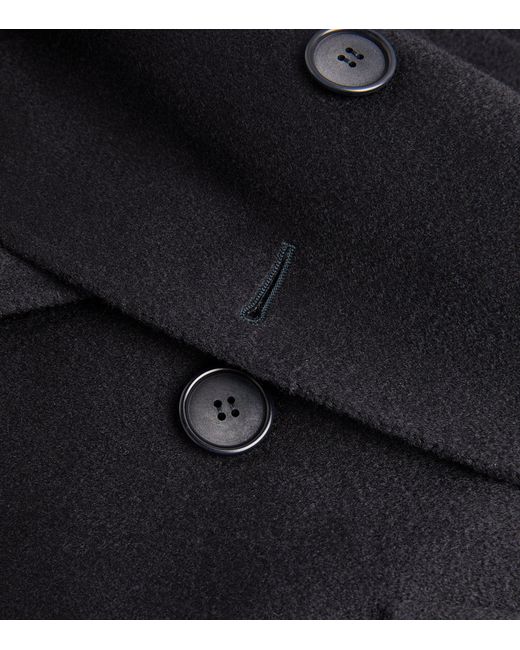 Giorgio Armani Black Cashmere Double-breasted Coat for men