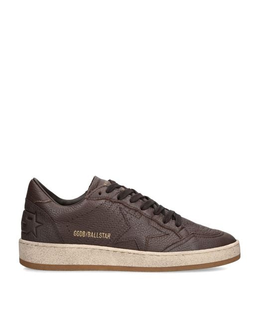 Golden Goose Deluxe Brand Brown Leather Ball Star Sneakers
