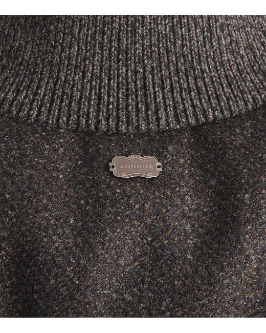 Agnona Gray Wool-Blend Padded Gilet for men
