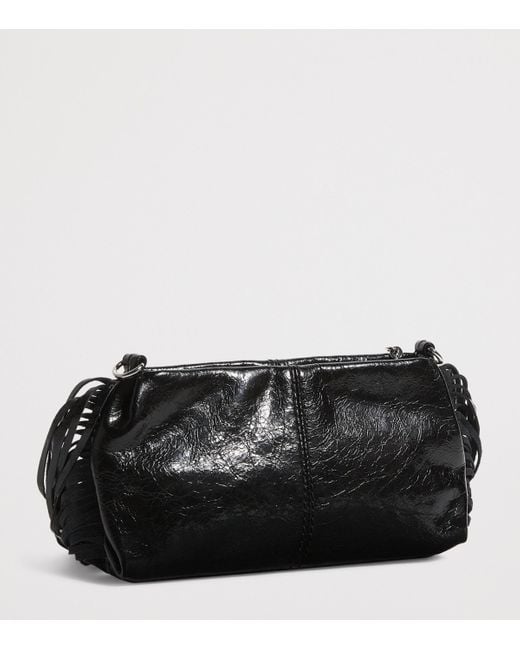 Maje Black Leather Miss M Clutch Bag