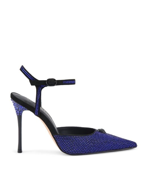 Kurt Geiger Blue Embellished Ankle Strap Heels 105