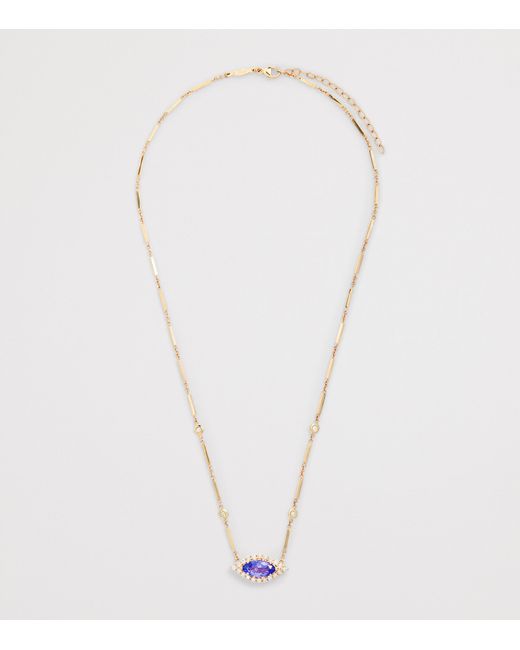 Jacquie Aiche Metallic Diamond And Tanzanite Evil Eye Necklace