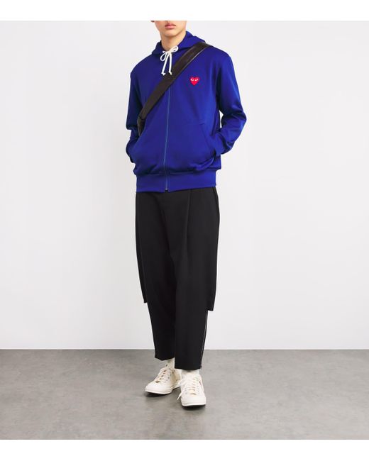 COMME DES GARÇONS PLAY Blue Zip-Up Heart Hoodie for men