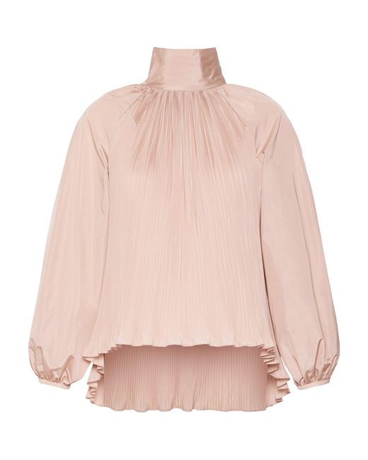 Max Mara Pink Pleated Pussybow Blouse