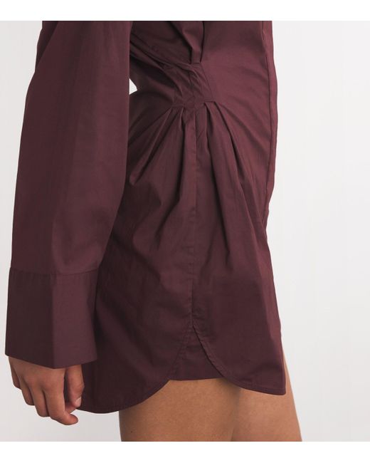 Staud Purple Cindy Shirt Mini Dress