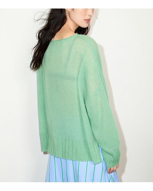 MAX&Co. Green Wool-Blend Boat-Neck Sweater