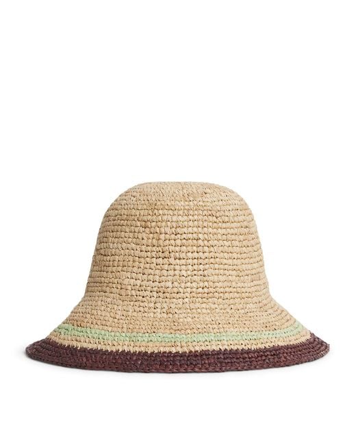 Zimmermann Natural Raffia Stripe Bucket Hat
