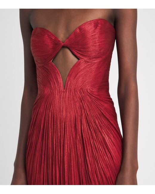 Maria Lucia Hohan Red Silk Strapless Naima Gown