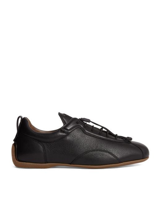 Dunhill Black Deerskin Davies Sneakers for men