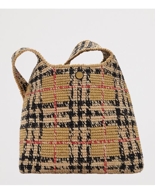 Burberry Metallic Raffia Margate Shoulder Bag