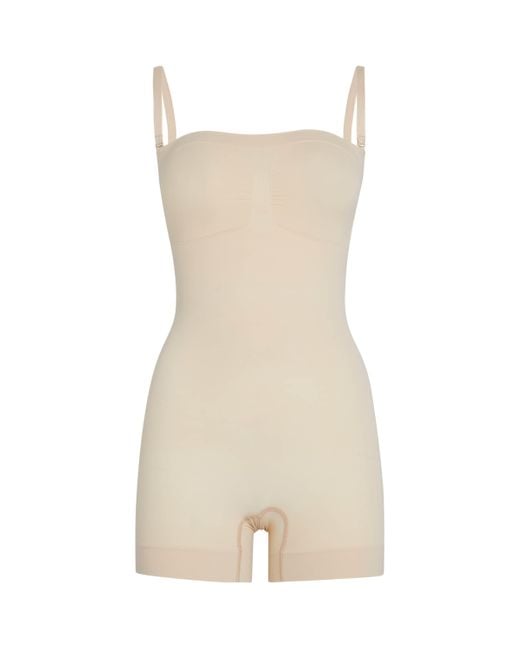 Skims Natural Seamless Sculpt Strapless Shorts Bodysuit