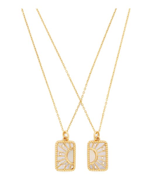 L'Atelier Nawbar Metallic Diamond And Pearl My Other Half Necklace